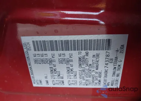 2024 Nissan Rogue Sv Fwd from USA, damaged, VIN 5N1BT3BA0RC743787